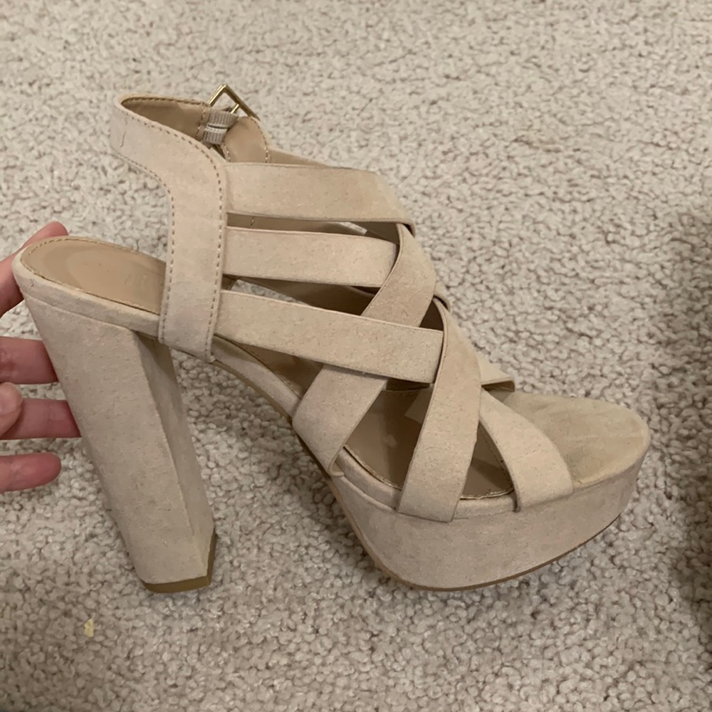 cream (tinge of light pink) high heels